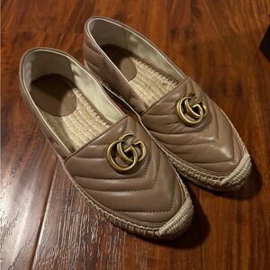Gucci Leather Marmont GG Quilted Espadrille EU 37